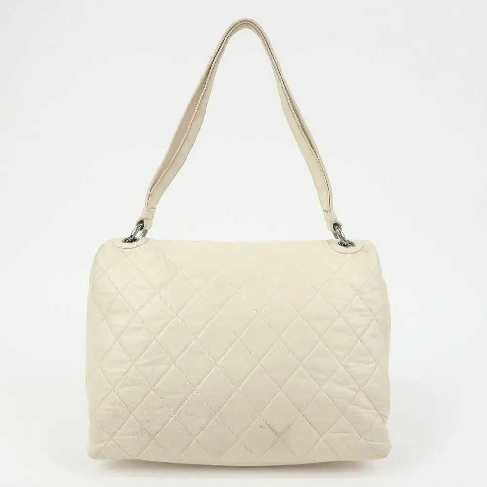Chanel Matelasse CC Logo Double Flap Lambskin Beige